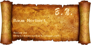 Baum Norbert névjegykártya